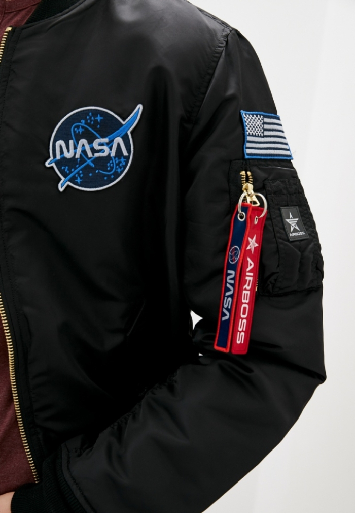 Куртка-Бомбер MA-1 NASA чорна