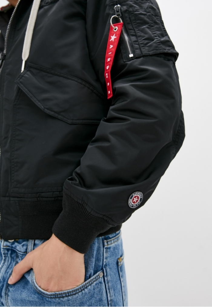 Куртка-бомбер CWU Pilot Hooded Jacket чорна
